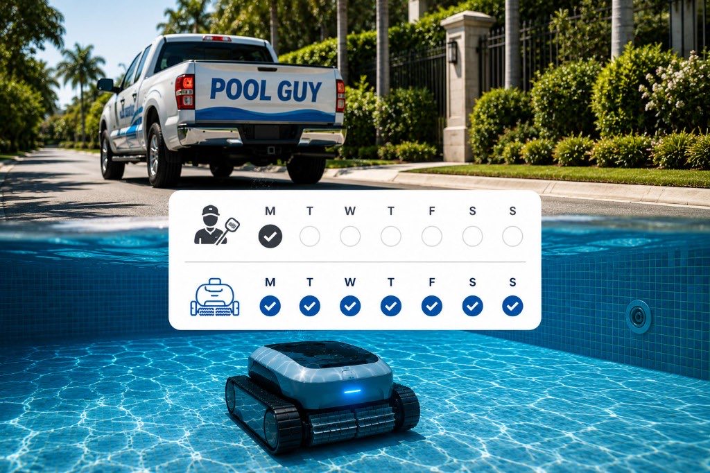 Your Pool Guy Shows Up Weekly. The Robot Never Misses a Day.
